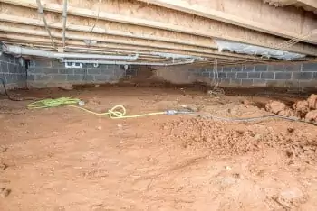 Typical moisture issues in a crawl space