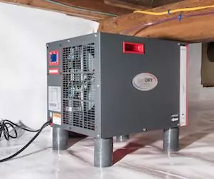 SaniDry Dehumidifier Installed in a Crawl Space