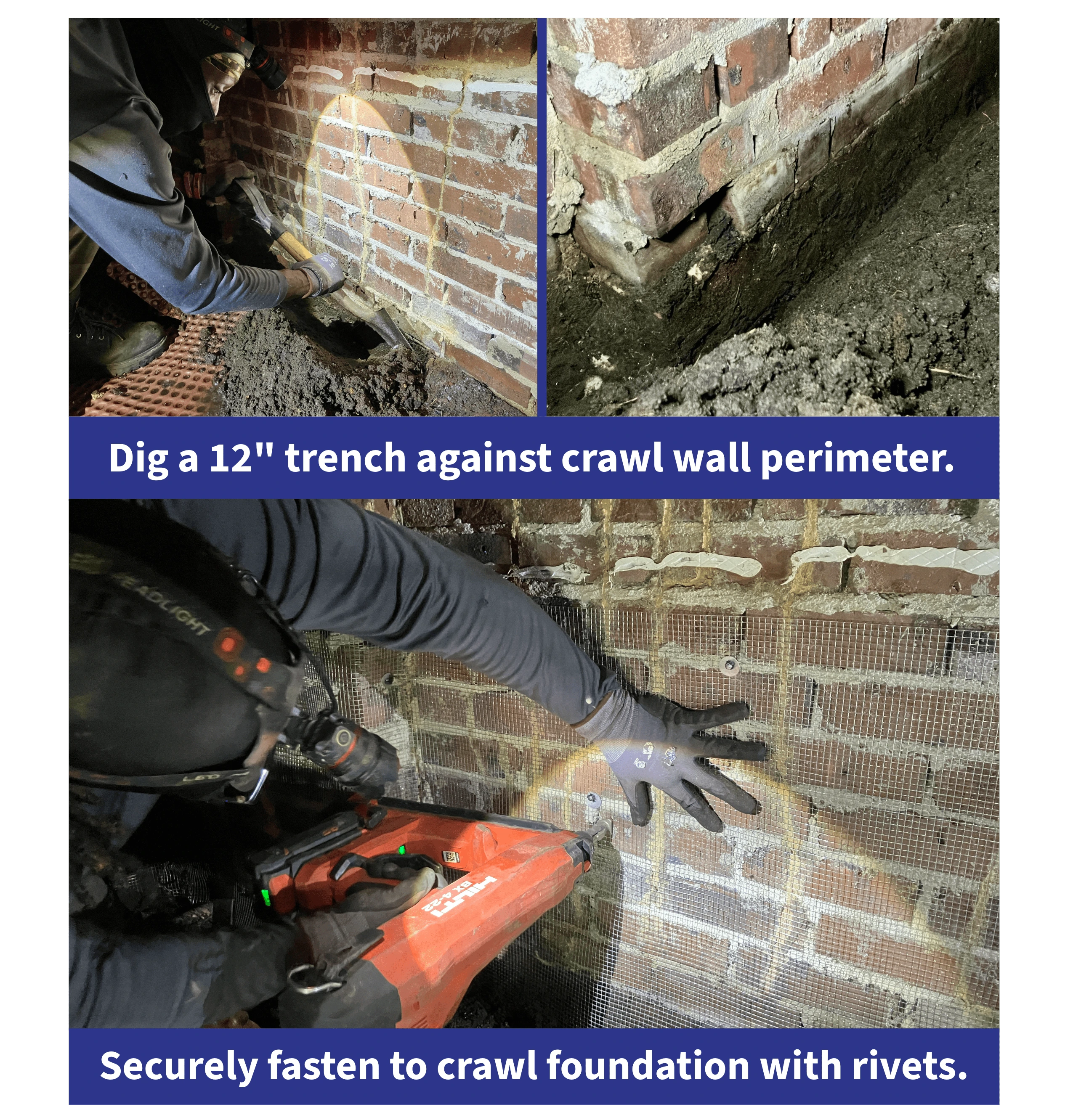 a rodent barrier graphic detailing how they're installed