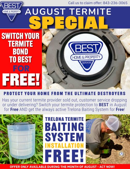 free august termite bond special
